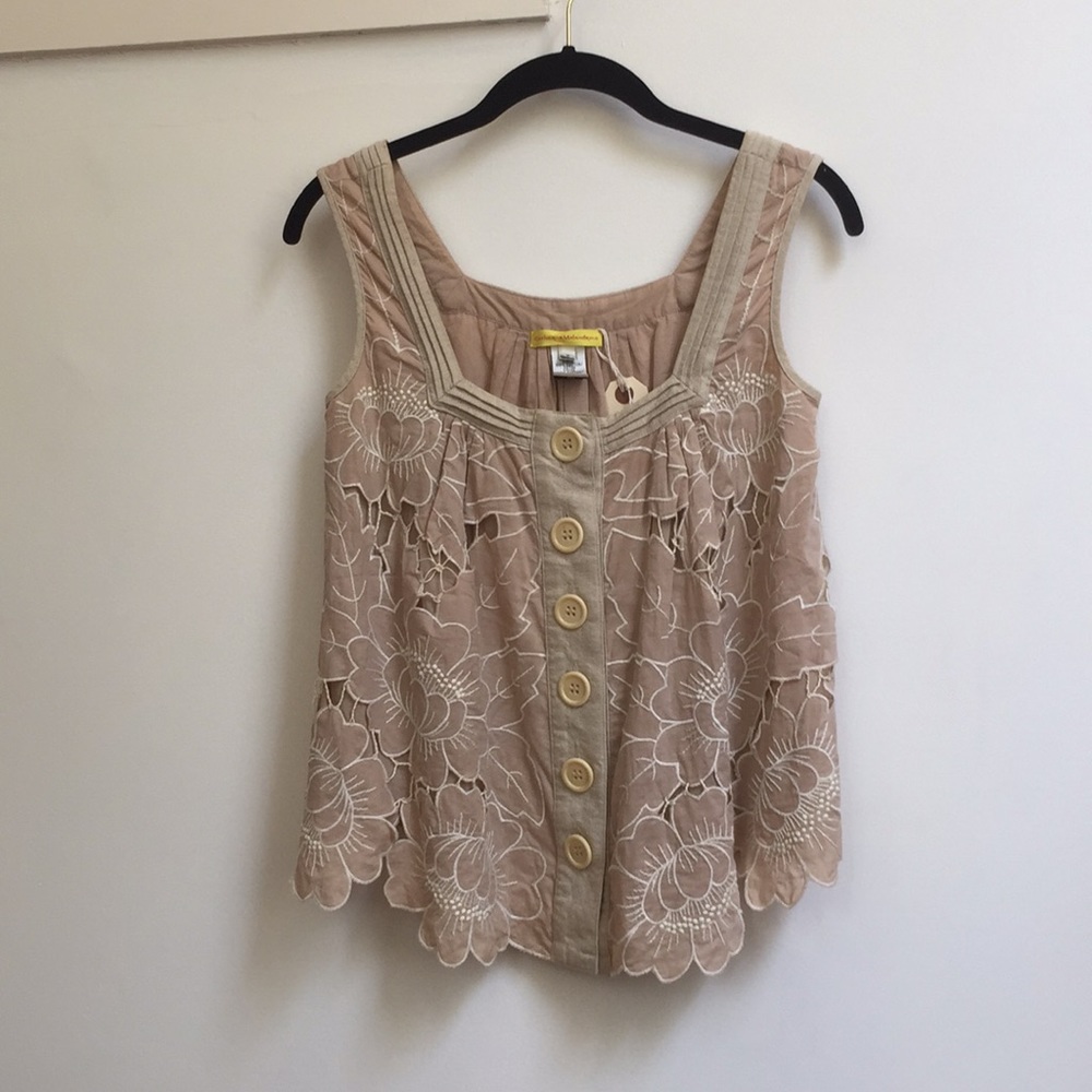 Catherine Malandrino cotton linen tank top